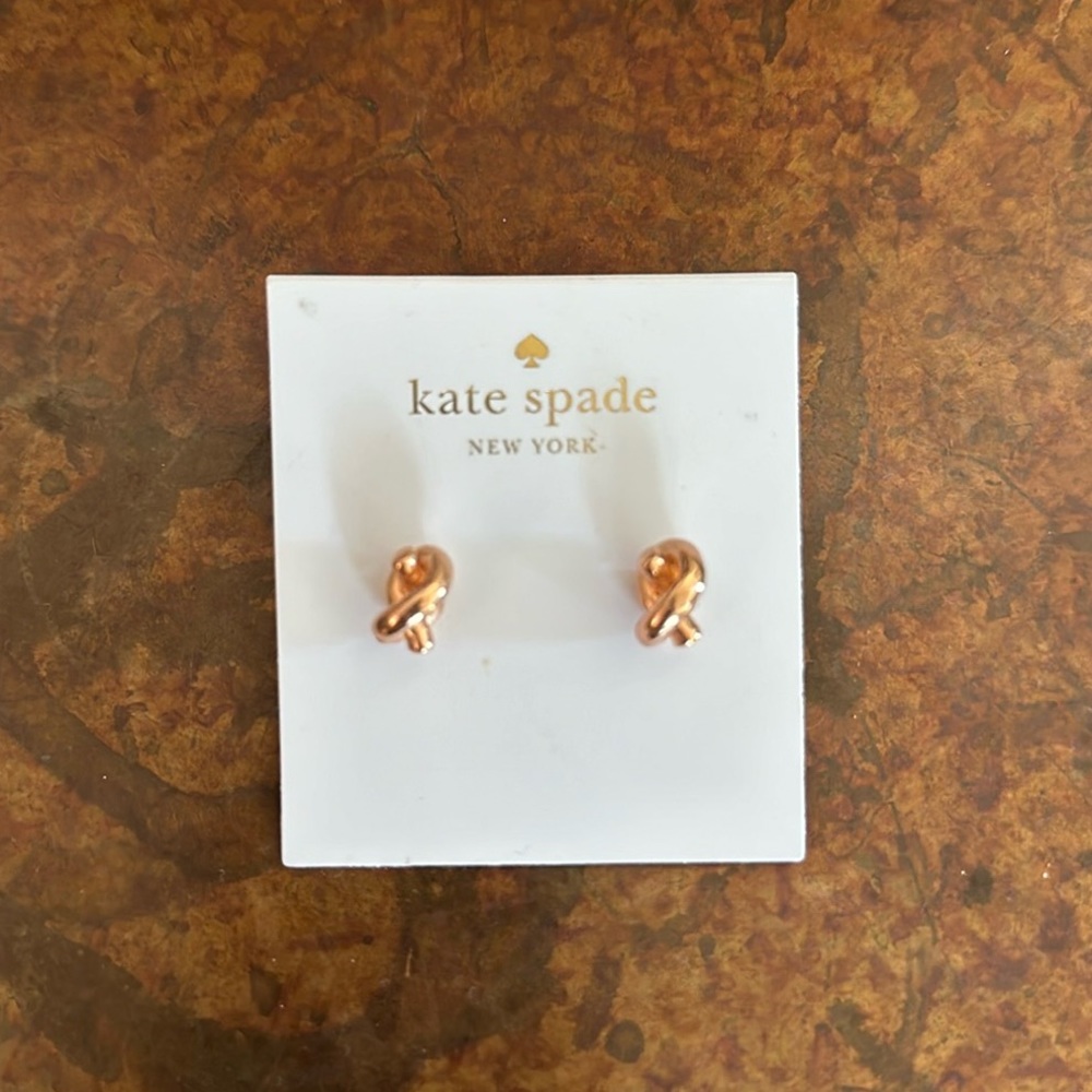 Kate Spade Rose Gold Sailor Knot Earrings NEW